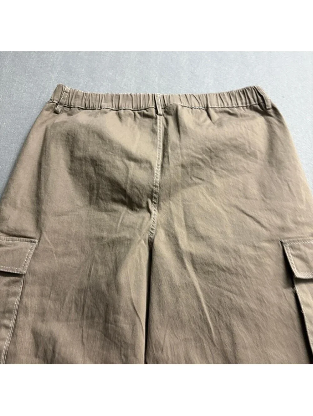 Orange Kiss Essentials Cargo Pants Womens XL Brown Cotton Stretch Wide Leg